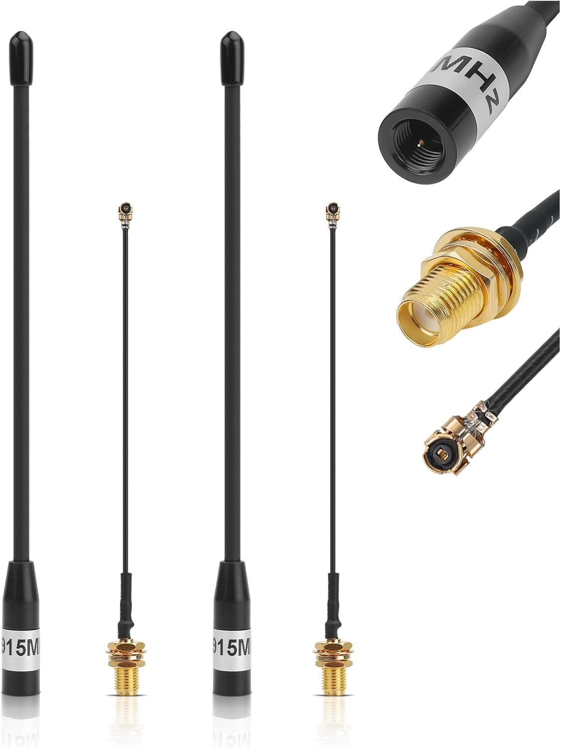 MakerHawk 915MHz 10dBi 17cm (2 Pack) Antenna Gain for Meshtastic LoRa Long Range Soft Whip Antenna, Omni SMA Male Black