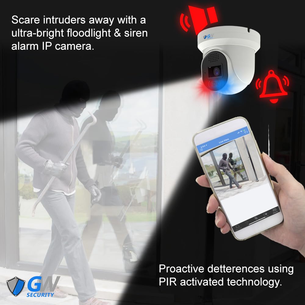 GW Security 64 Channel 12MP NVR UltraHD License Plate/Face Recognition NDAA & TAA Compliant Security Camera System with 64 x 5MP Outdoor & Indoor Color Night Vision Two-Way Audio PoE Turret Cameras