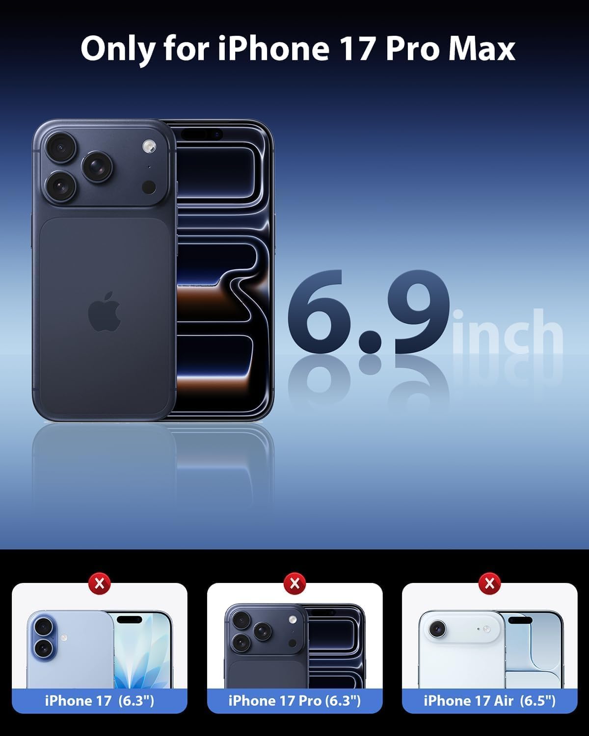 17 3 Pack [9H+ Mkeke for iPhone Pro Max Screen Protector Hardness] [Military-Grade Drop Protection] [Sensitive Touch]
