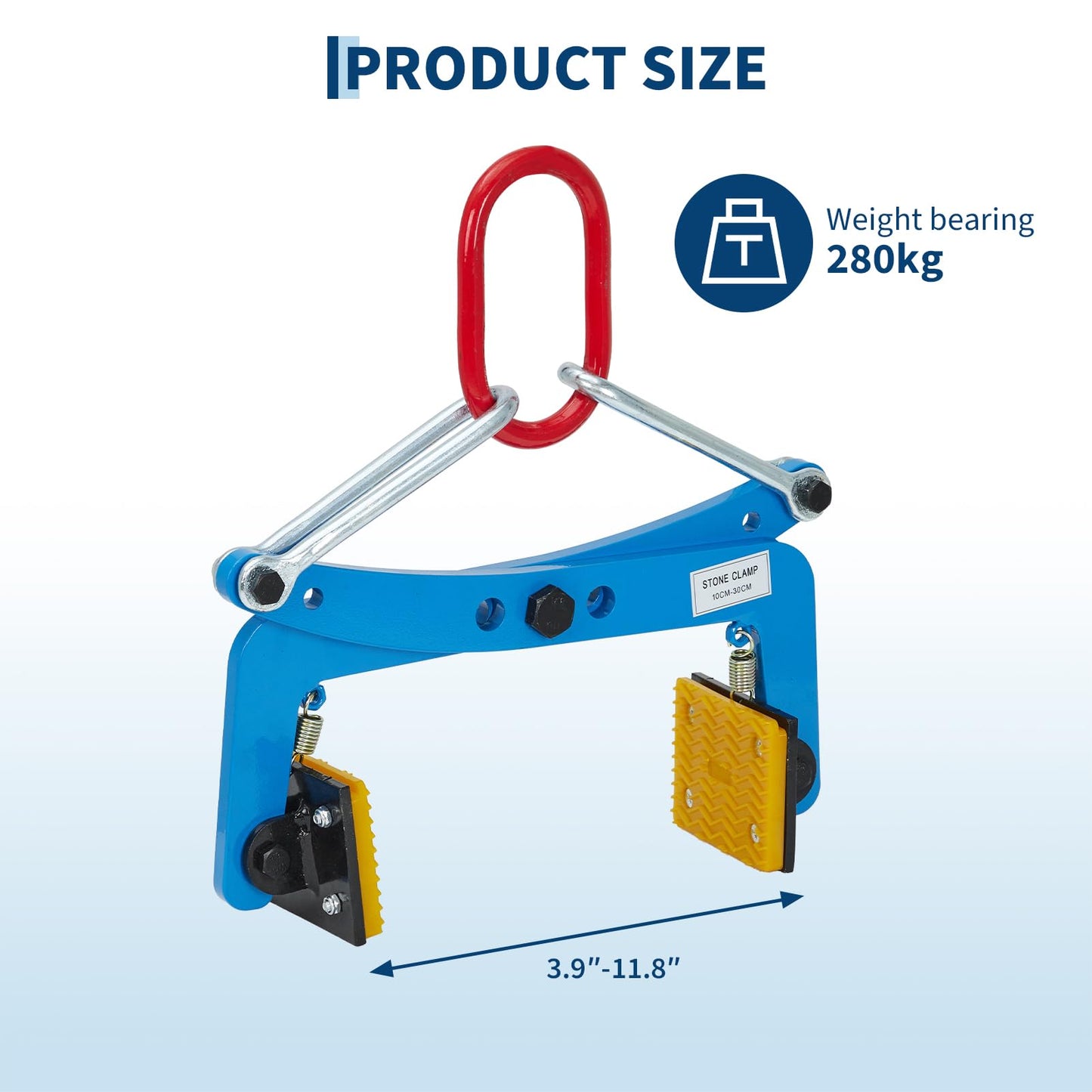 Stone Lifting Clamp 617LBS,Heavy Duty Granite Slab Lifter,8-30cm Adjustable Opening, Non-Slip Vertical Stone Clamp for Concrete Block Marble Slab Lifting Transportin