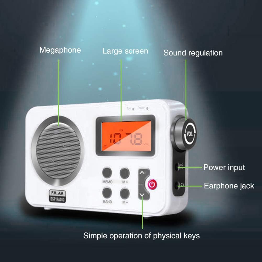 UXELY Shower Speaker - AM/FM Radio With LCD Display, Portable Stereo With Earphone Port for Home, Beach, Hot Tub