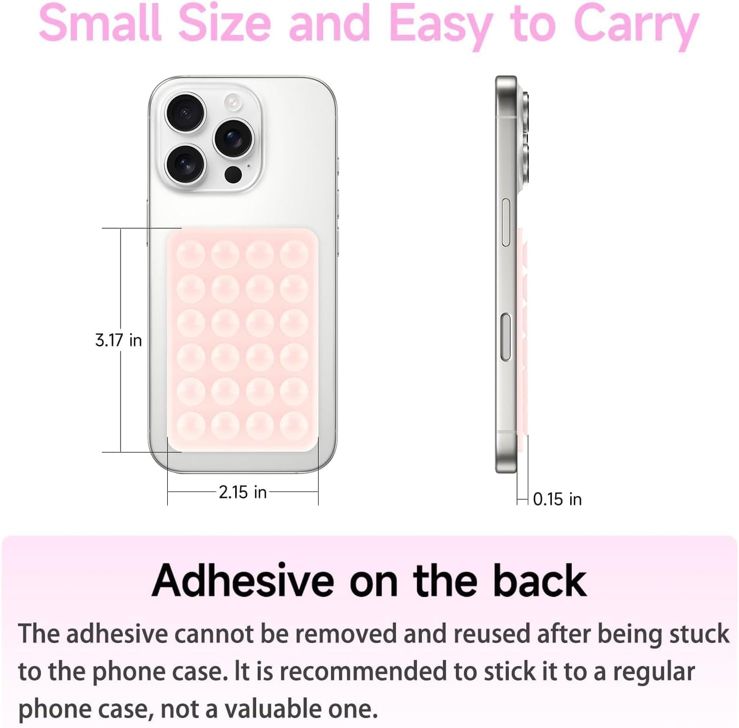 2 Pack Yojaro Silicone Suction Phone Case Mount, Silicon Adhesive Smartphones Stand Sticky, Non Slip Suction Cup