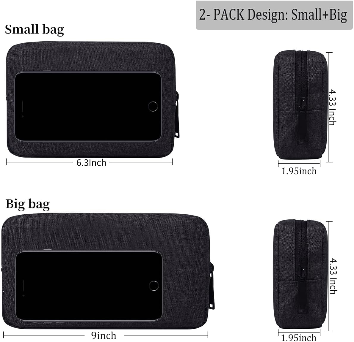 CAAORDKSO Electronics Accessories Case, Electronic Organizer Travel Cable Accessories Bag, Portable Waterproof Storage