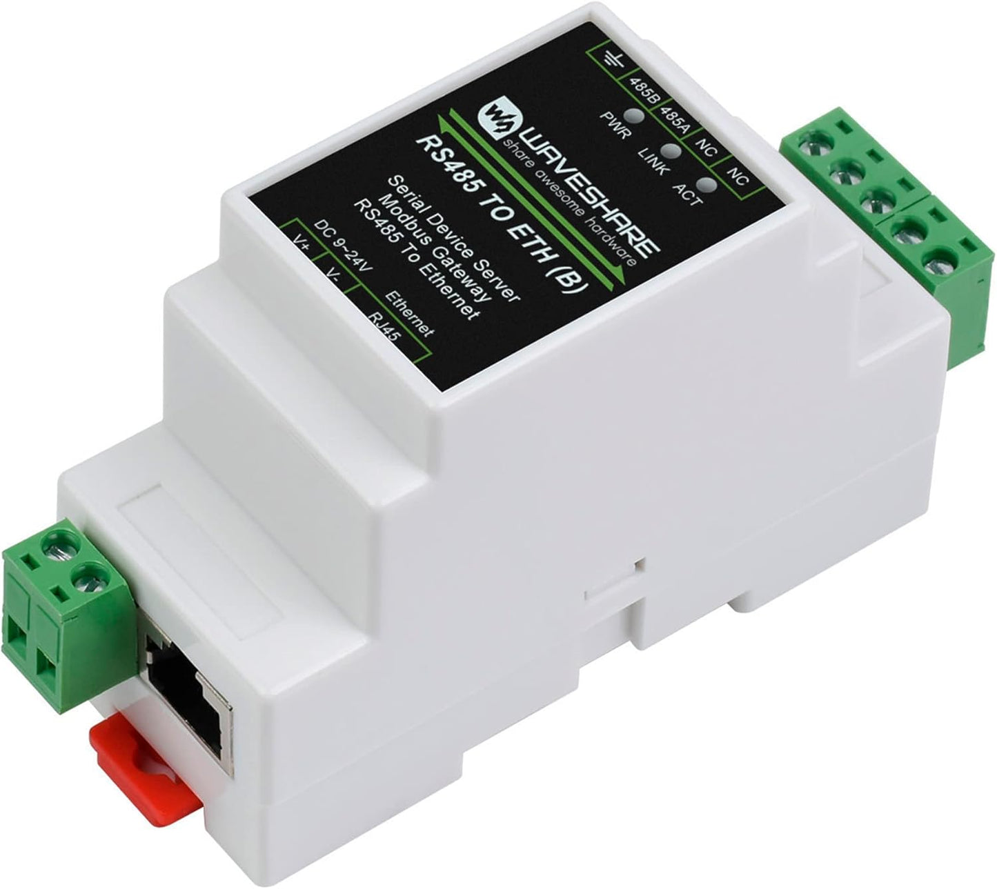 waveshare RS485 RJ45 Communication Ethernet Industrial Serial Server to Ethernet Module, TCP/IP to Serial, Support