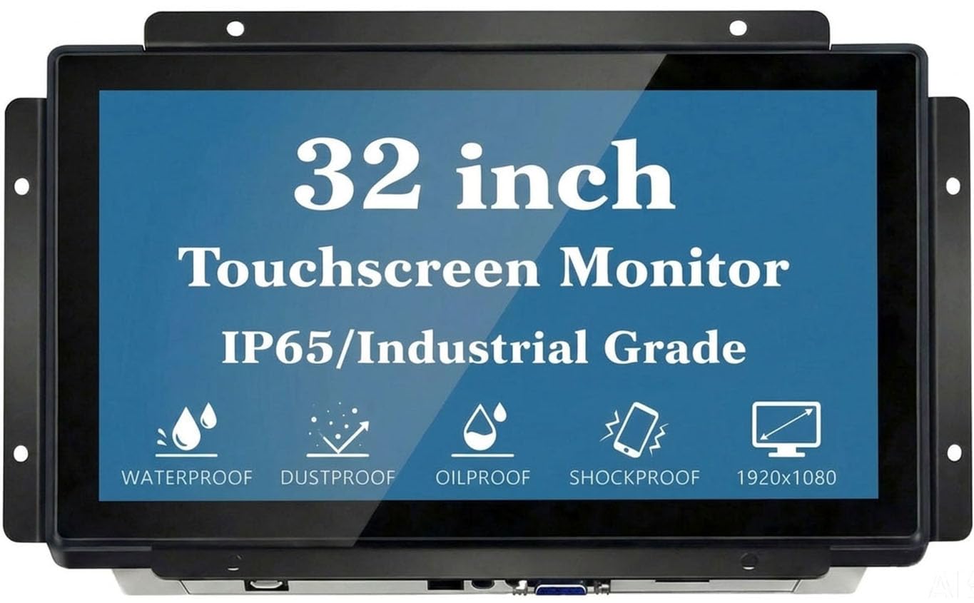 RIUIIN 32 Inch 10 Points PCAP Open Frame Touch Screen, Industrial Large Touch Screen,FHD1920x1080 LED-Backlit Resolution Waterproof, for Kiosk, Automation, POS，Vending, and Digital Signage