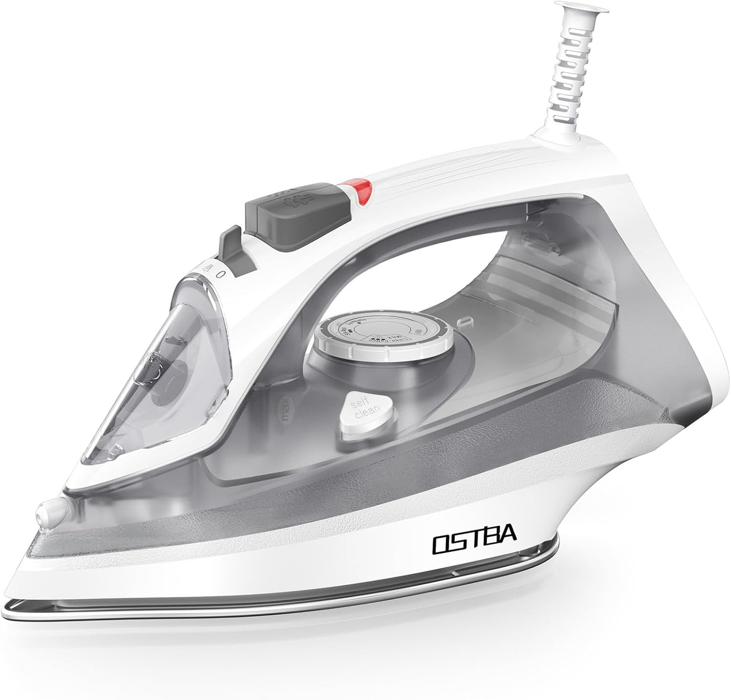 OSTBA 1600W Steam Iron - Rapid Heating, Nonstick Soleplate, Self-Cleaning, 300ml Water Tank