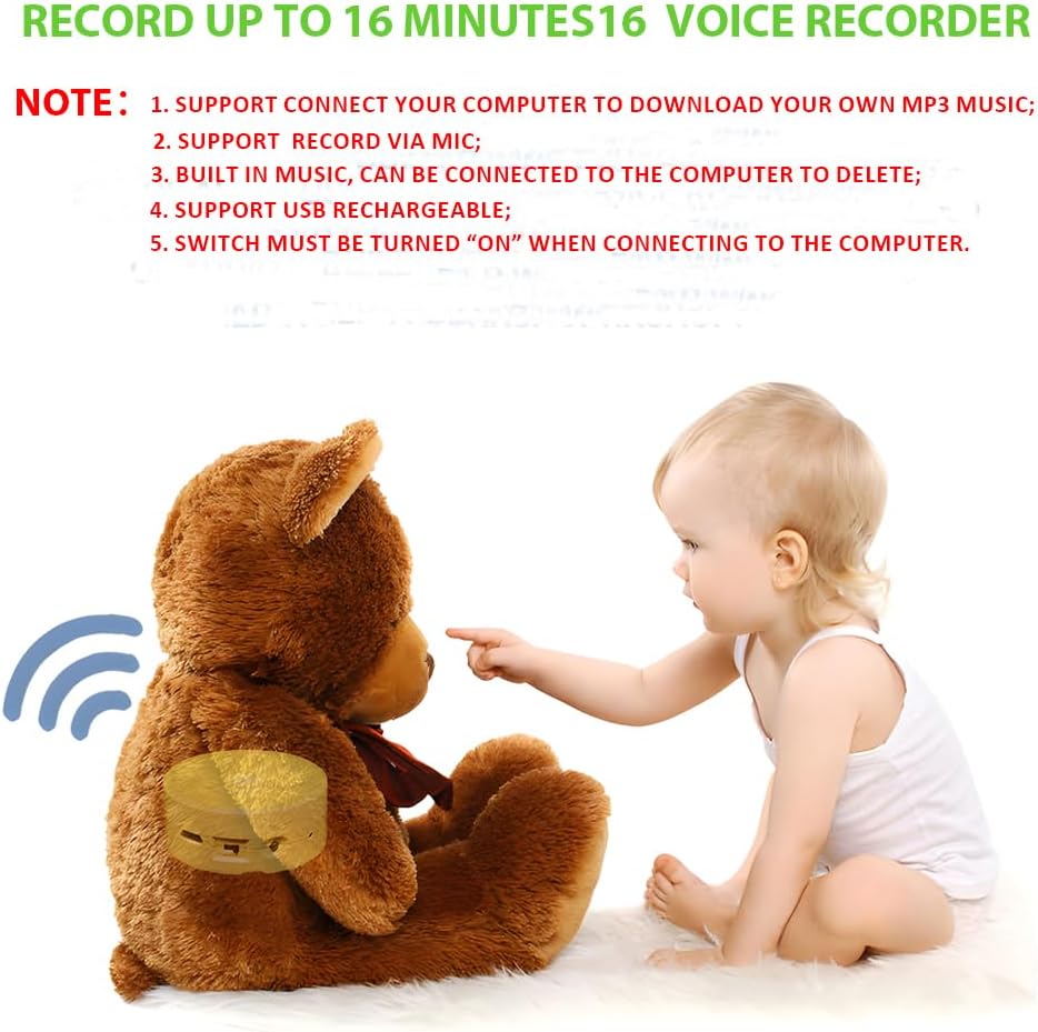 JRGKJCP 16 Minutes Voice Recorder, Record Custom Message for Crafts, Stuffed Bear, Baby Doll, and Pillow (Yellow)