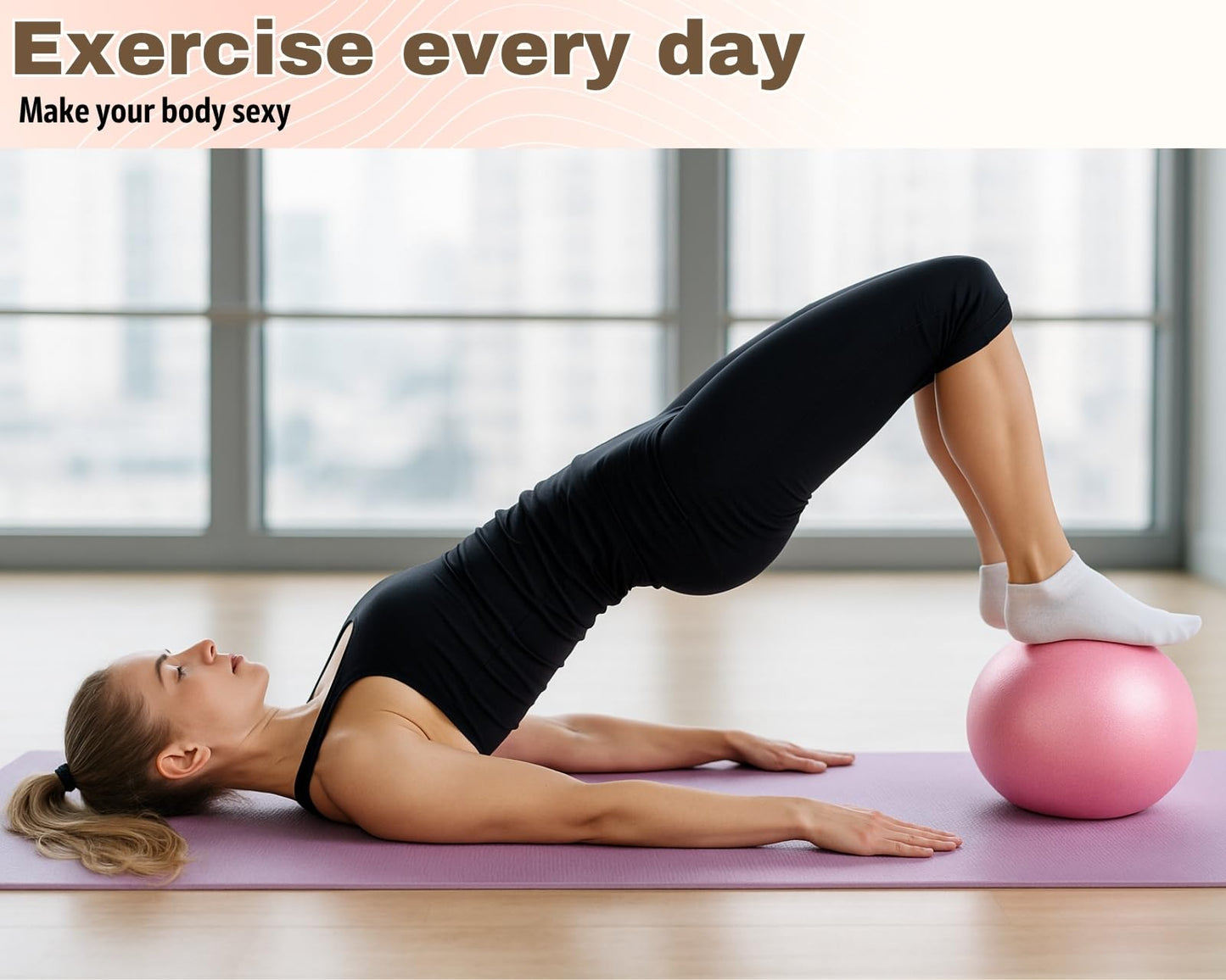 YCConcept Pilates Ball 9 Inch Yoga Ball Small Exercise Ball for Core Strength Fitness Balance Stability at Home Gym