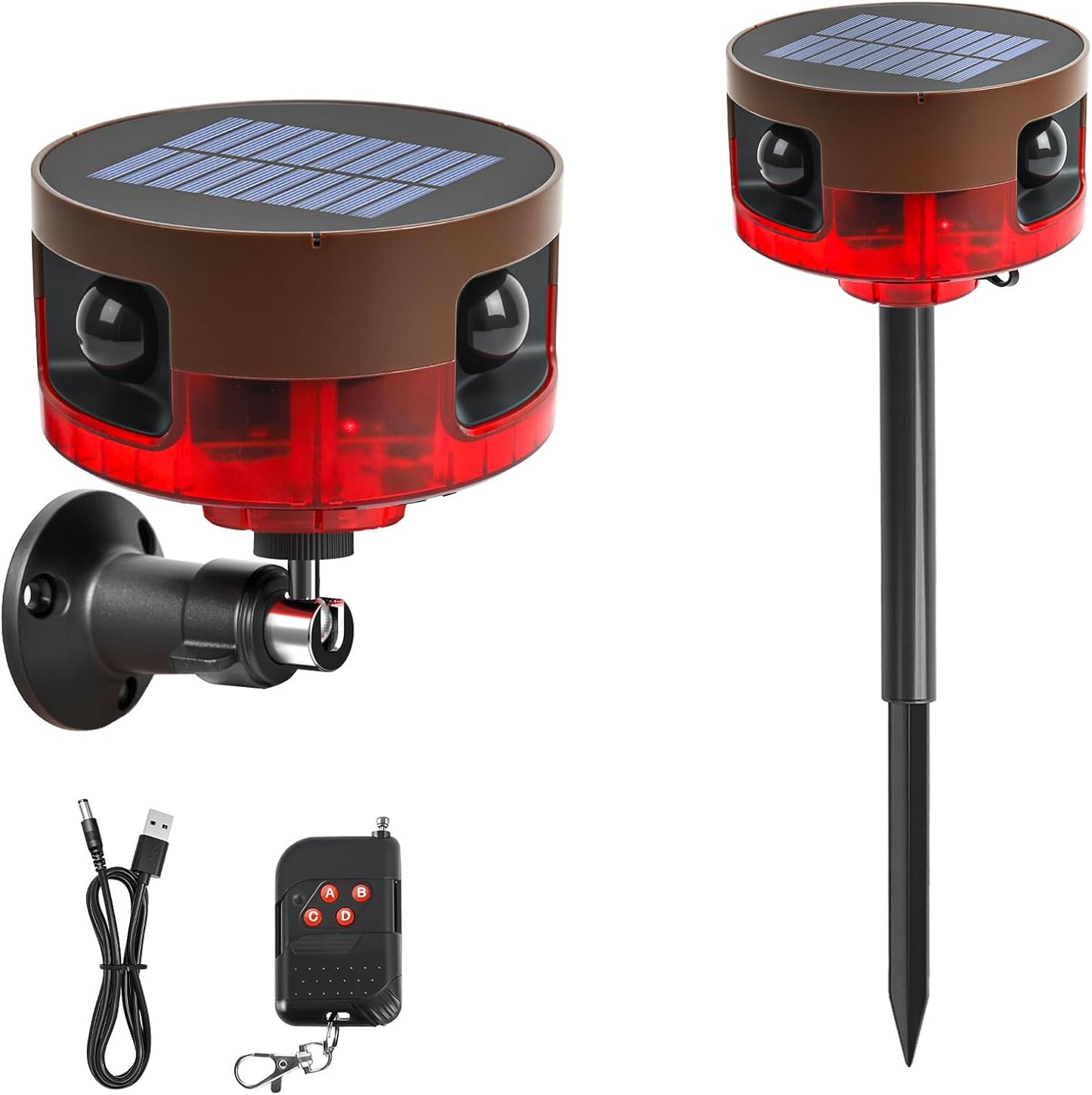 COTINSE 130dB 13 360 Solar Outdoor Motion Sensor Alarm-Dog Barking or Gunshot Sound, Noise, Sounds & Motion Detector