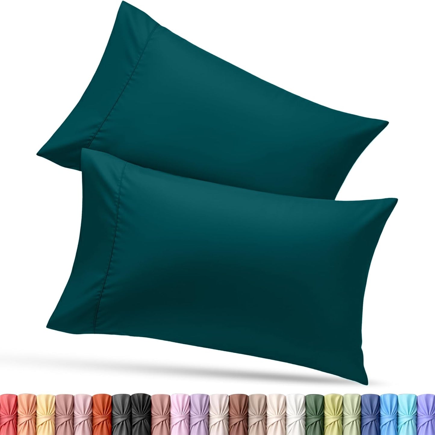 Utopia Bedding Queen Pillow Cases - Soft Brushed Microfiber - 2 Pack, Fade Resistant | Teal 20 x 30 Inches