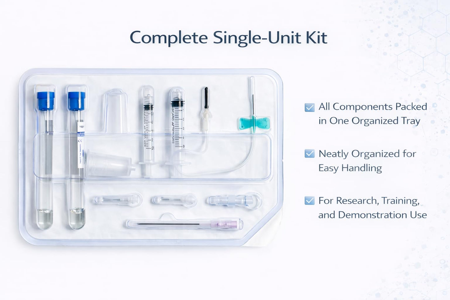 PRP Preparation Training Kit with 2 x 15mL Tubes, Organized Tray and Accessories for Lab Research, Training and Demonstration Use (1)
