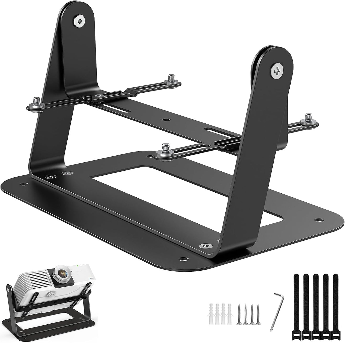 DAWASAPAT Desktop Foldable Stand, Universal Projector Ceiling Mount with Adjustable Plate Arms, Wall Mount with Cable