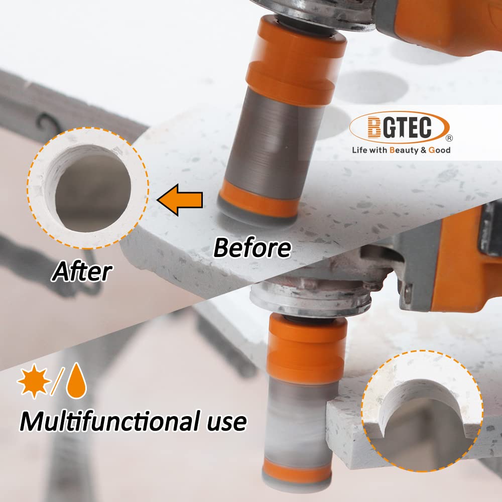 BGTEC Diamond Hole Saw Kit - 8PCS 25/35/50/75/100mm Core Bit + 20mm Finger Bit + 50mm Chamfer Bit + SDS Adapter for Porcelain Tile, Ceramic, Marble, Granite