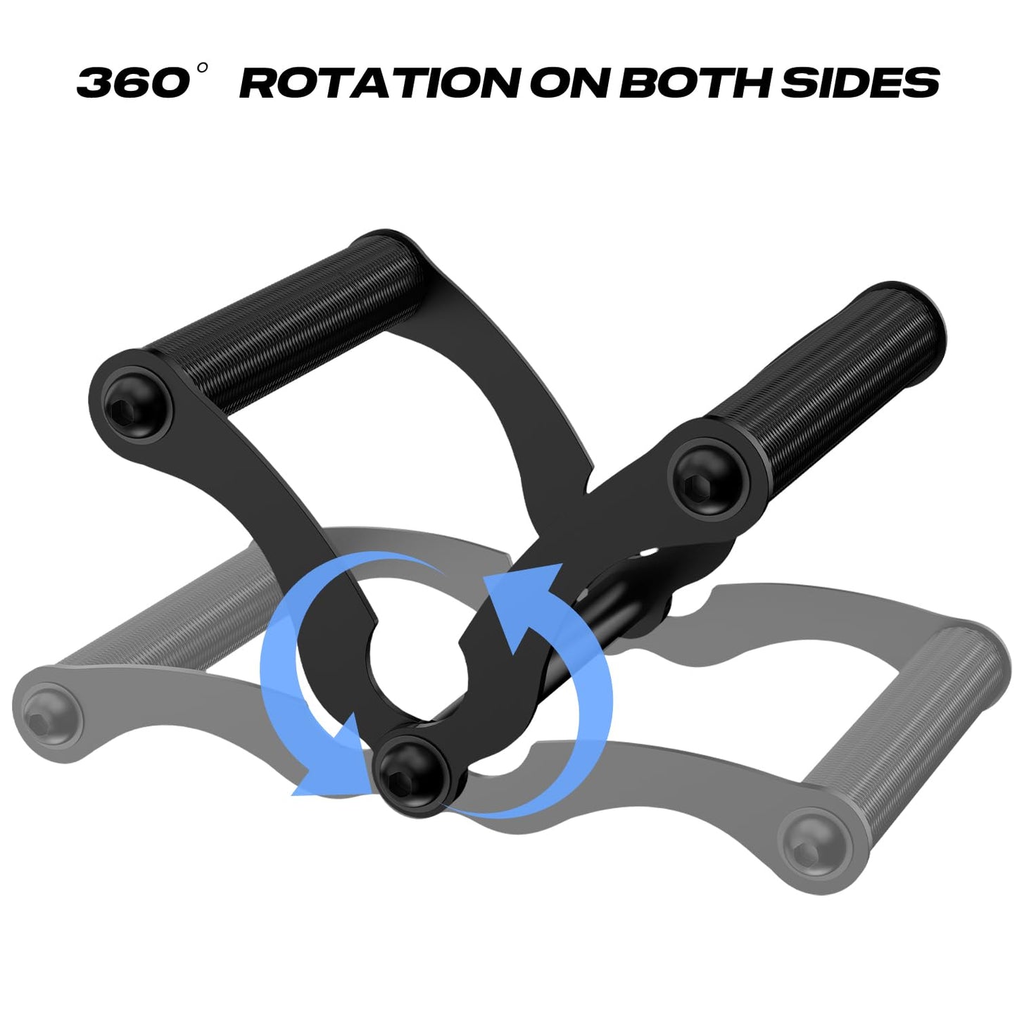V Bar Landmine Handle Attachment for Barbell Bars, Solid Double D Row Landmine Handle Attachment, T Bar Row Handle with Non-Slip knurling Grips for Olympic Strength Training Bars