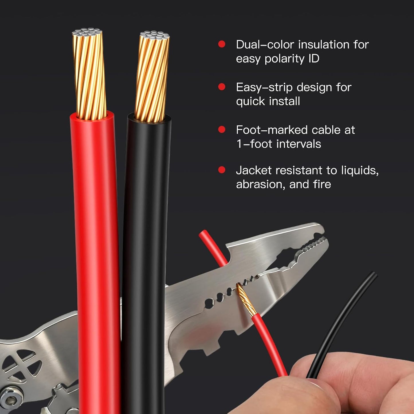 18 100 2 1FT Gauge Speaker Wire Feet - Conductor CCA Clear Audio Speaker Cable for Home Theater & Car Stereo