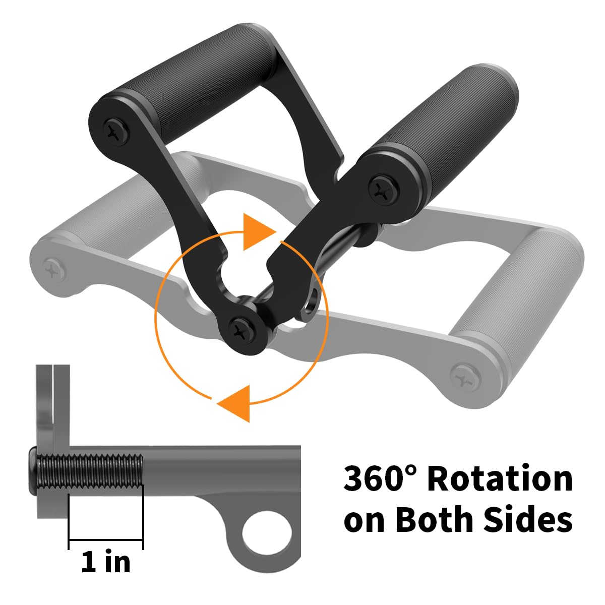 veimia V Bar T-Bar Row Landmine Handle Attachment for Barbell Bars, Solid Mine Double D Row Handle Grips with Non-Slip Rubber Grips, T-Row Attachment for Olympic Strength Training Bars