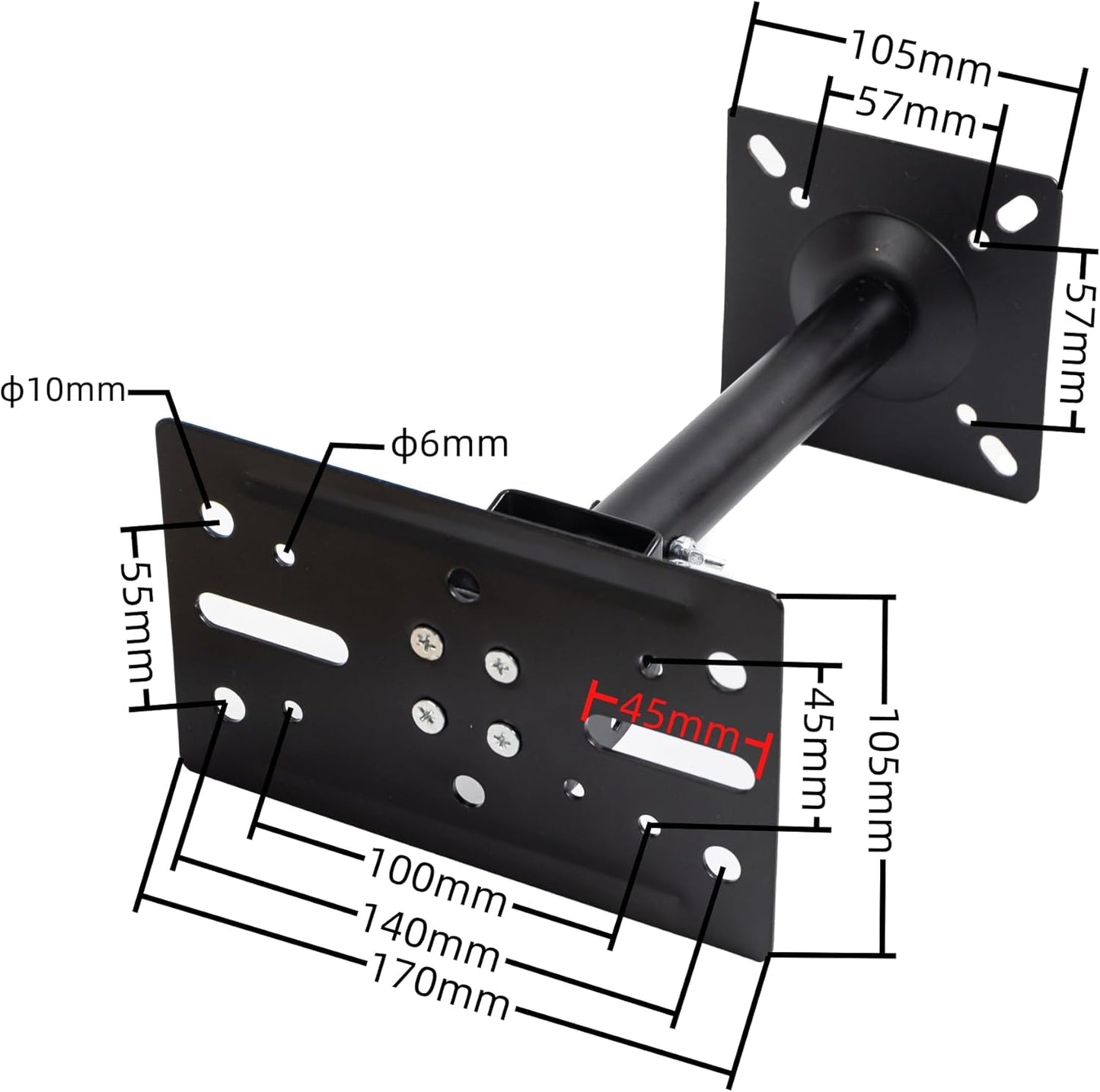 ZSHIGANMA 80lb,Heavy Universal Speaker Wall Ceiling Mounts Support up to Duty Dual Black Bookshelf Speaker Mounting