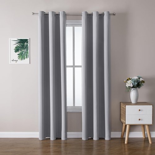 ChrisDowa Blackout Curtains - Thermal Insulated Room Darkening Panels, Light Grey, 42 x 72 Inch, 2-Panel Set