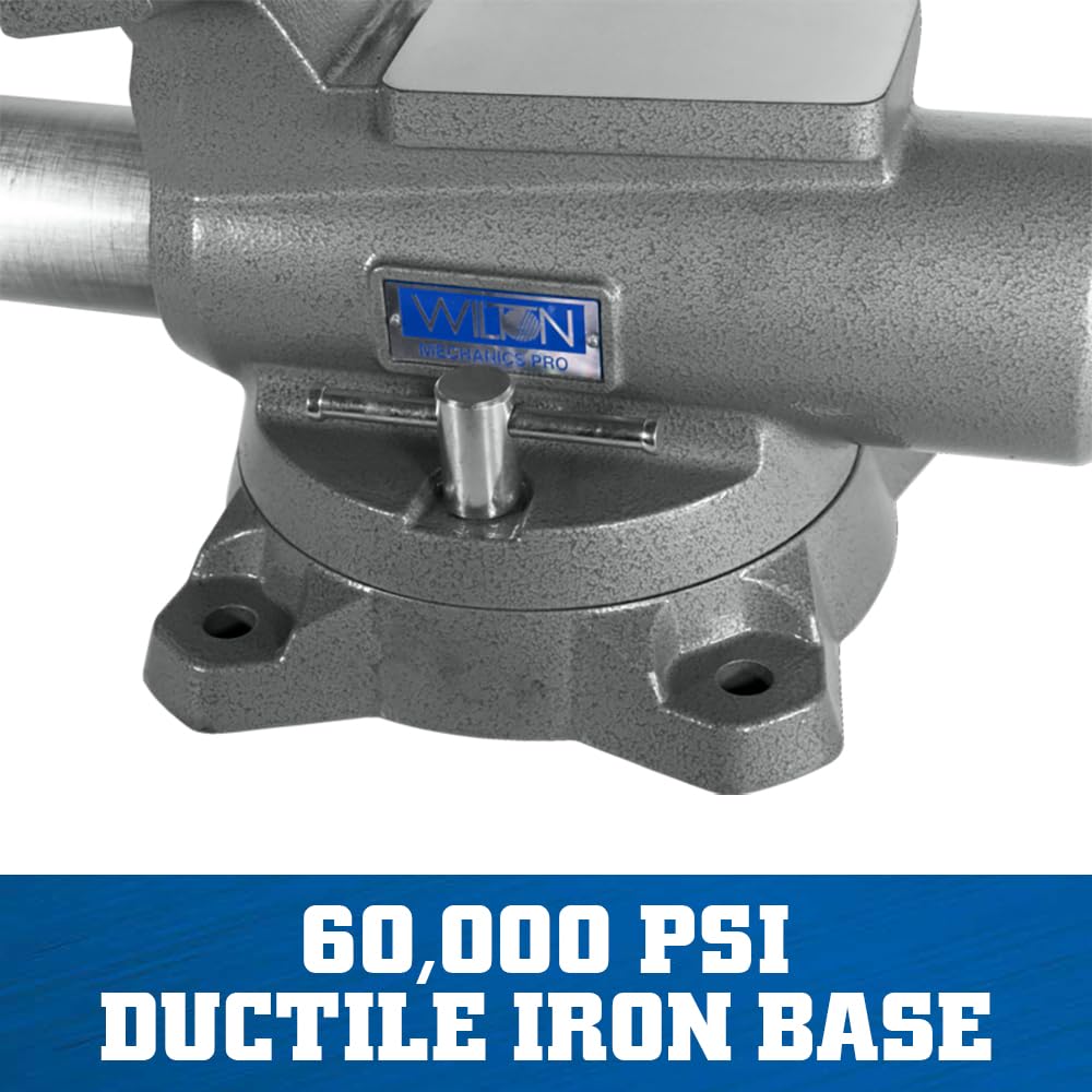 Wilton Mechanics Pro Bench Vise, 8" Jaw Width, 8-1/2" Jaw Opening, 4-1/2" Throat (Model 880M), Grey