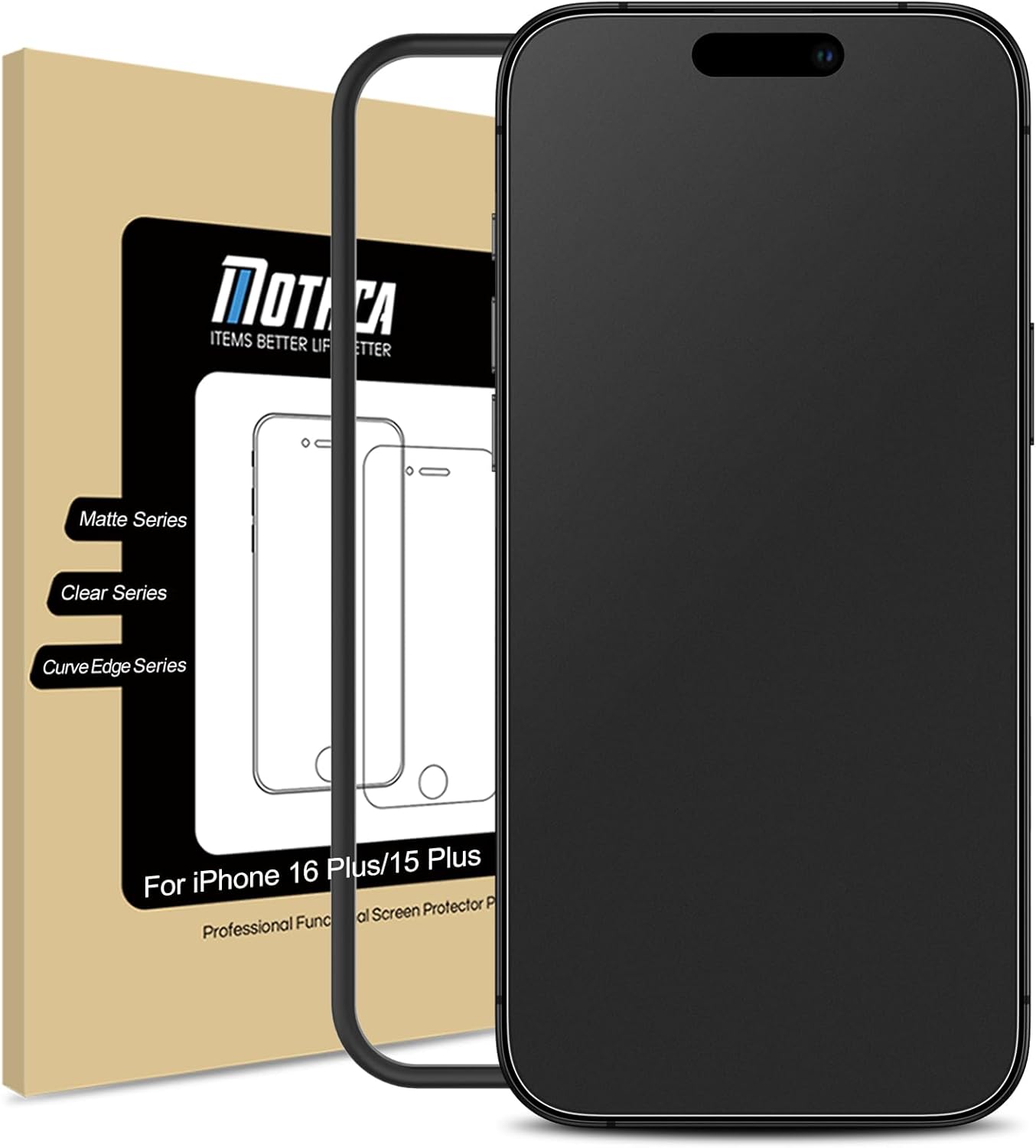 16 15 (6.7 inch) Mothca Matte Glass Screen Protector for iPhone Plus/iPhone Plus Anti-Glare & Anti-Fingerprint Tempered