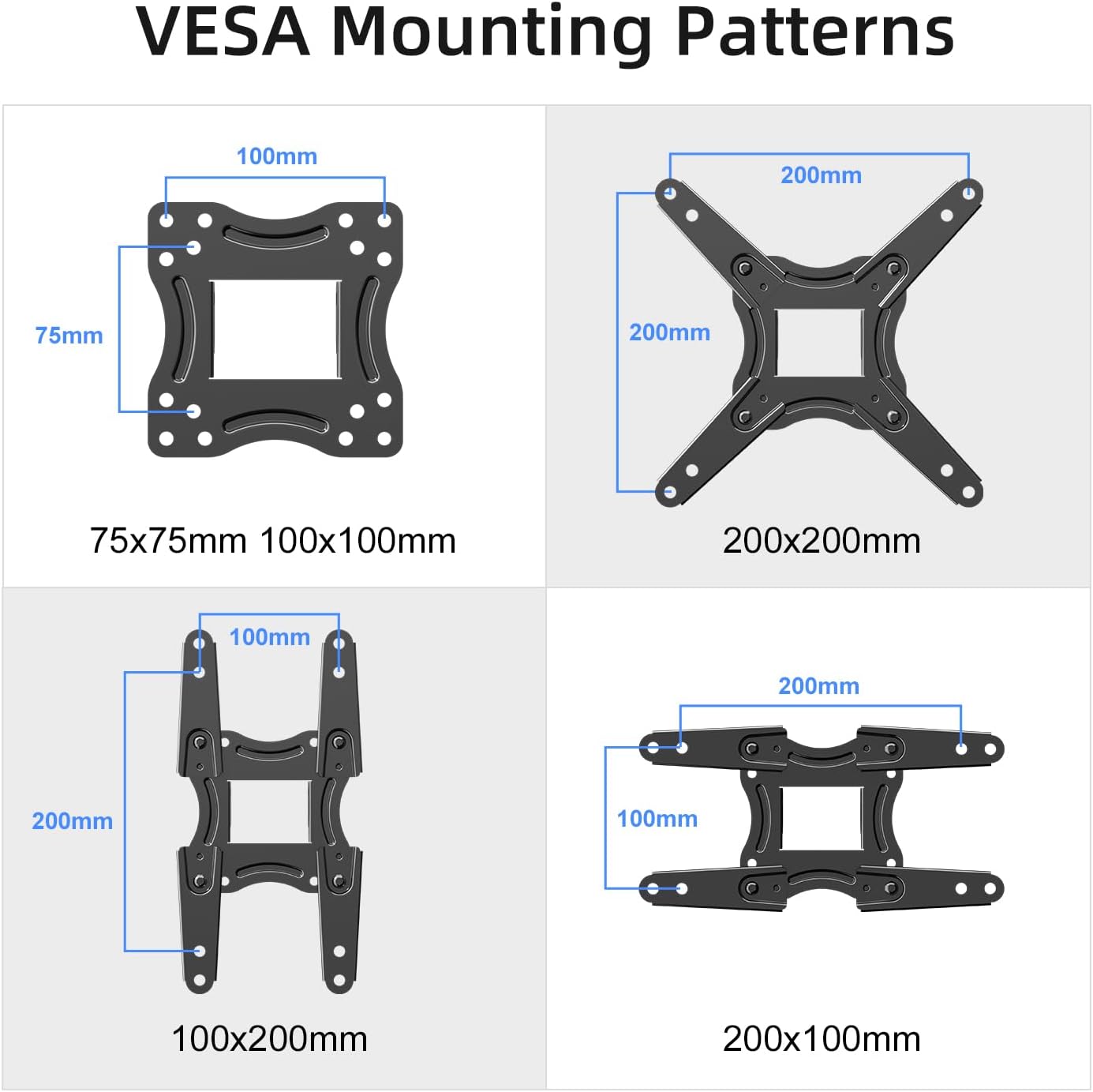 suptek 13-42 Inch 200x200mm 44lbs, MA1345 Full Motion TV Monitor Wall Mount for Most LED LCD Flat Curved Screen TVs