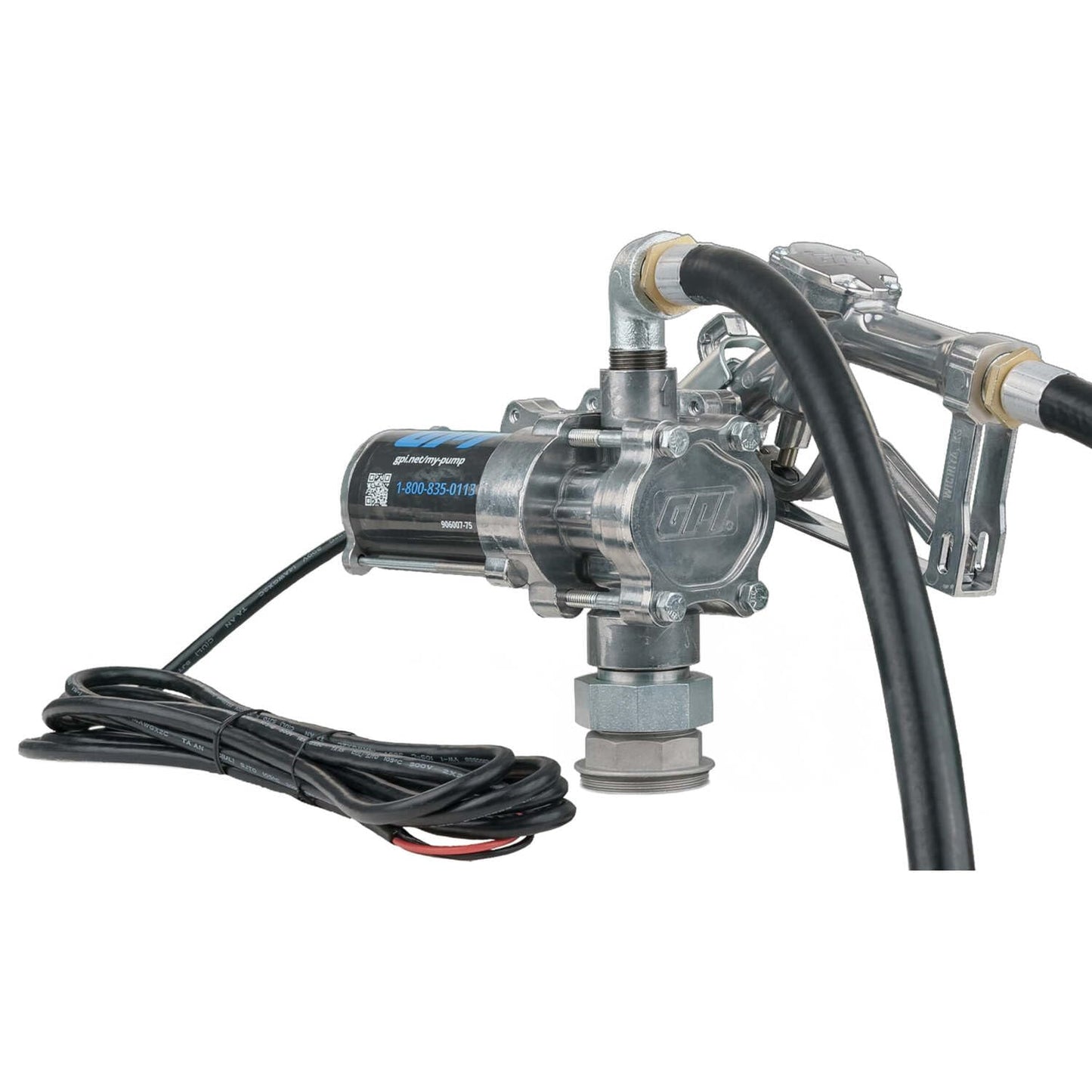 GPI - EZ-8 Fuel Transfer Pump, Manual Shut-Off Nozzle with Spin Collar, 8 GPM, 12 Volt (137100-05)