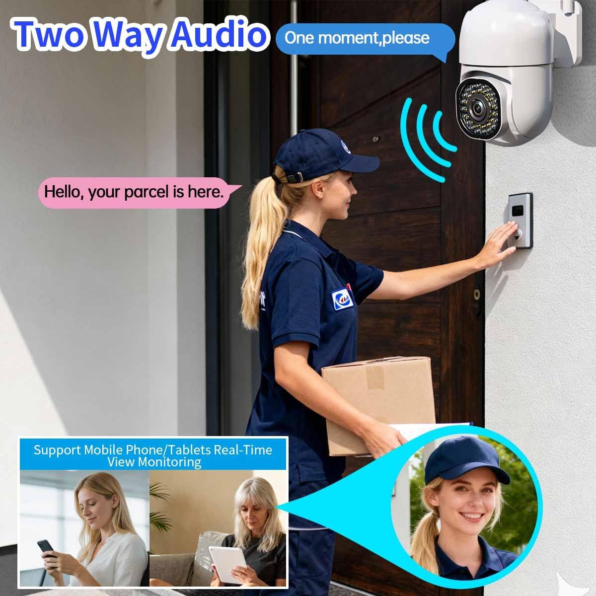 Ayla link 3MP 2K 2.4GHz 360 2-Way Security Camera Outdoor, HD Cameras for Home Security, Support WiFi, PTZ Auto