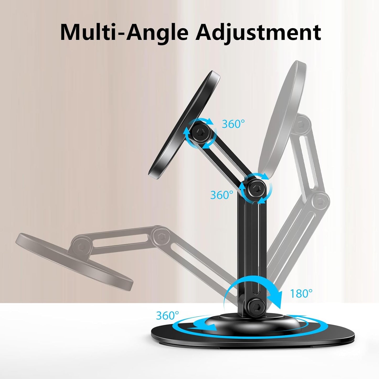 CreaDream 360 17 16 15 14 13 12 Magnetic Phone Stand, MagSafe iPhone Stand Holder for Desk with Rotating Metal Base