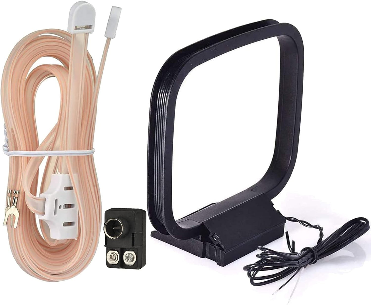 BINGFU 2 300-75 AM Loop Dipole Pin Bare Wire Antenna with F-Type Balun ohm Connector Compatible with Pioneer Onkyo
