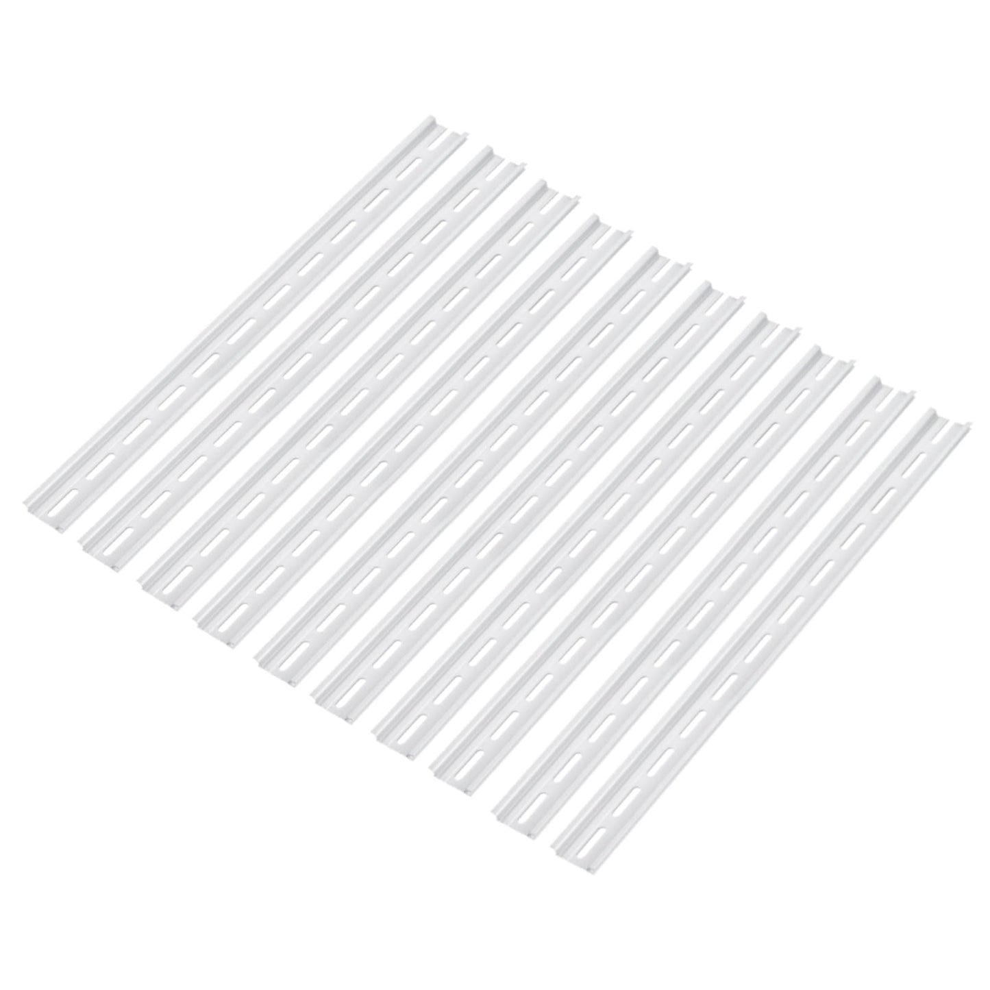 MECCANIXITY DIN Rail Slotted Aluminum Mounting Guide 15 Inch x 1.4 Inch x 0.3 Inch for Equipment Installation Pack of 10 Pcs