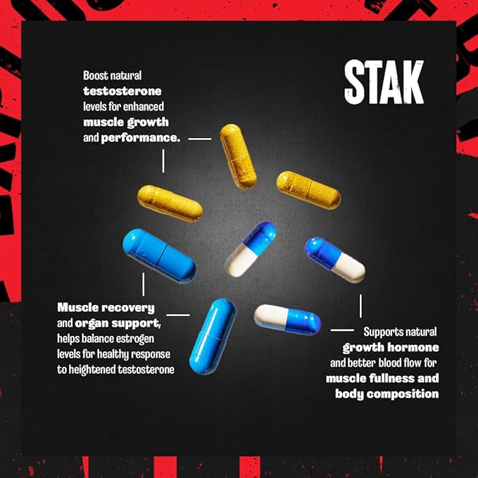 Animal Stak ??Complete Natural Hormone Booster Supplement with Tribulus ??Natural Testosterone Booster for Athletes ??Contains Estrogen Blockers ??1 Month Cycle