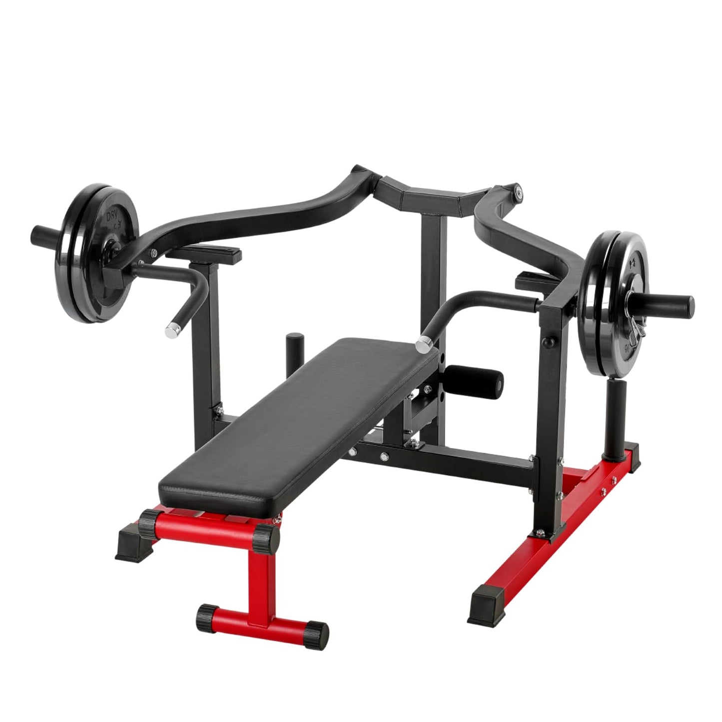 VEVOR Chest Press Machine, 450 LBS Bench Press Set, Adjustable Flat Incline Bench with Independent Converging Arms, Upper Chest Equipment, Fitness Home Gym Equipment for Chest, AB Workouts, Shoulder