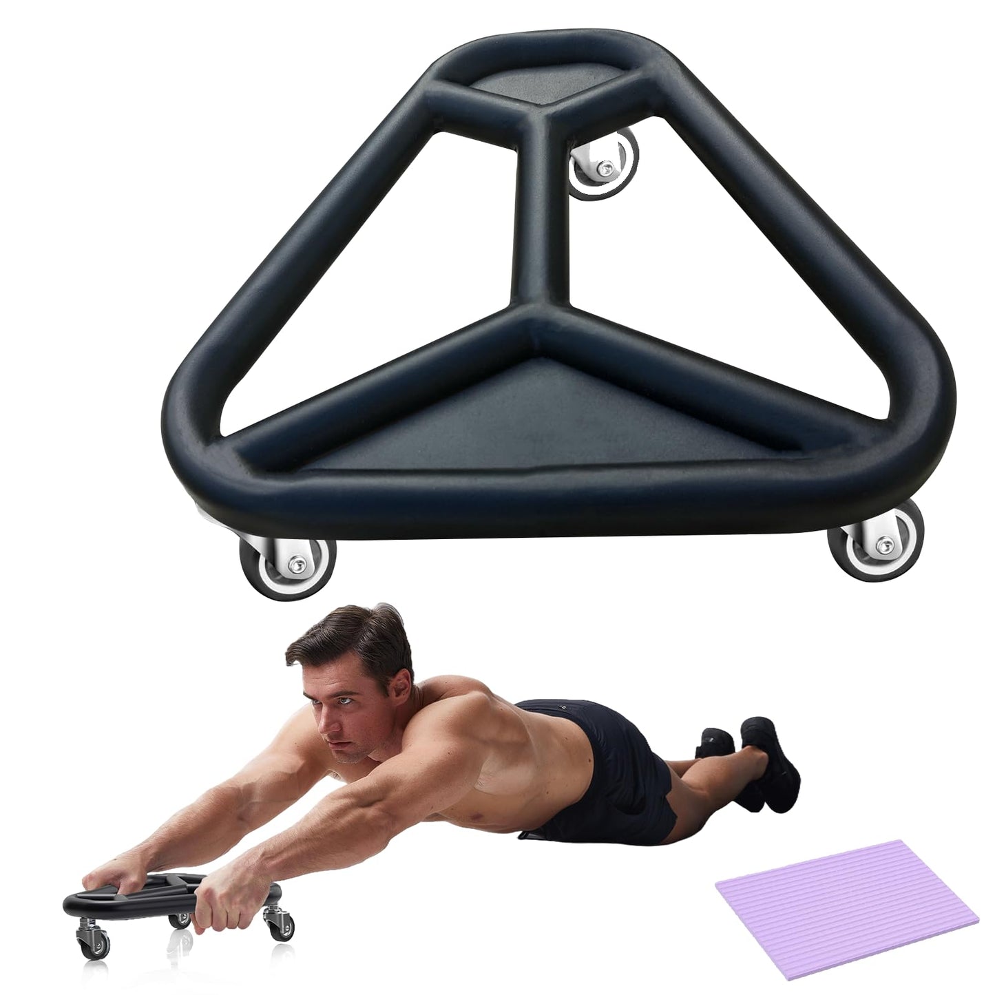 HOTWAVE Ab Roller Wheel for Core Workout – Extra-Wide Ab Exercise Equipment for Abs, Arms & Back – Stable & Quiet Fitness Roller for Home Gym Strength Training – Includes Knee Pad – For Men & Women