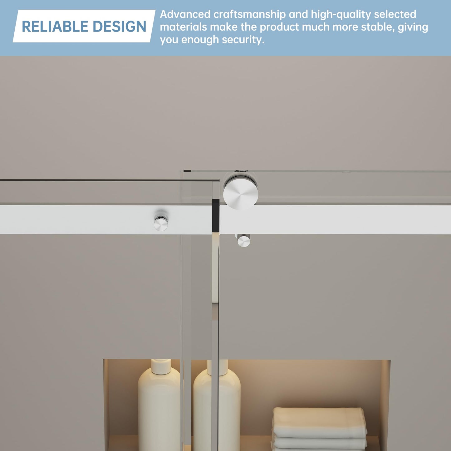 Findepot 44-48" W x 75" H Frameless Sliding Shower Door, Shower Glass Door with 1/4" Thick Tempered Glass, Explosion-Proof Film, Easy to Clean,Brushed Nickel