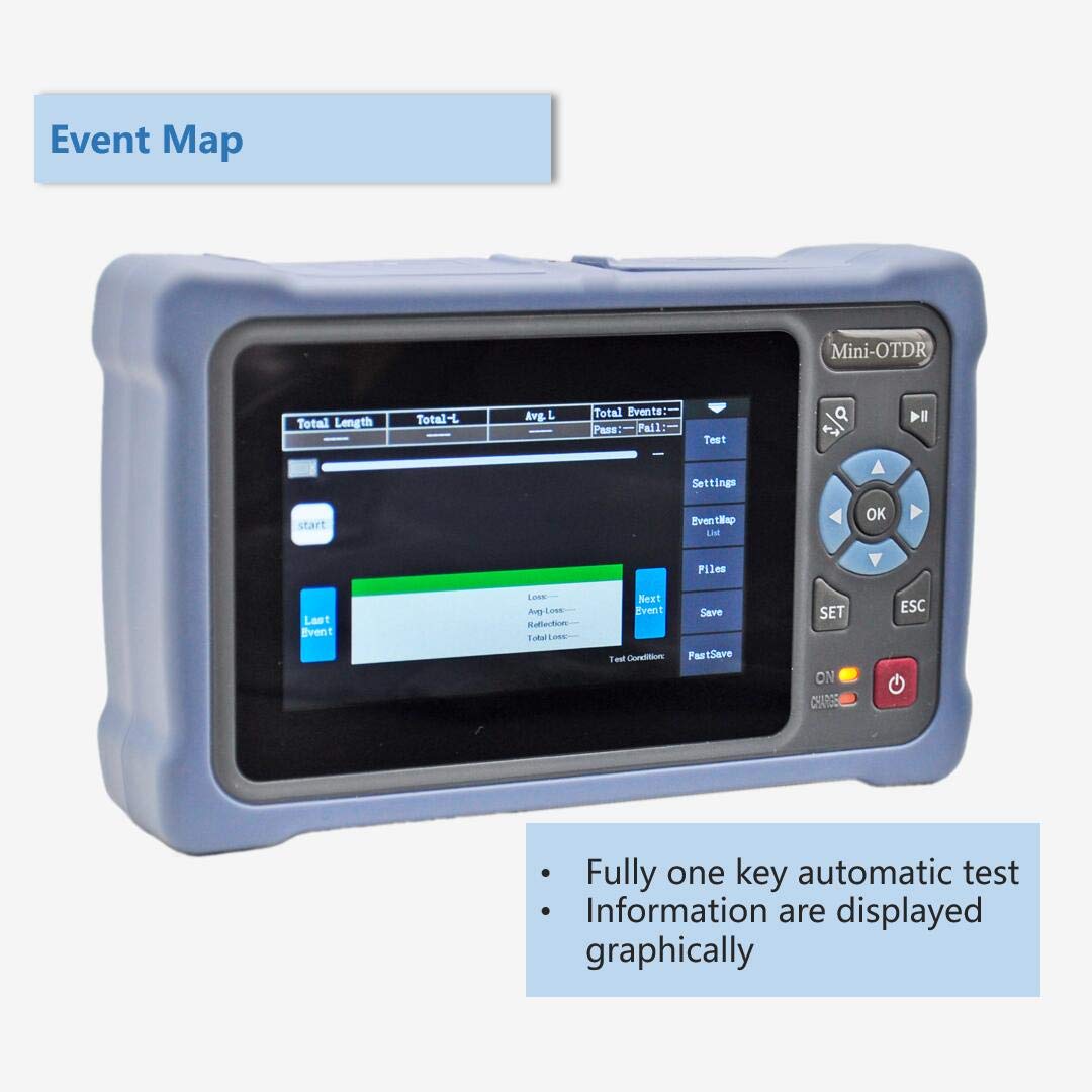 QIIRUN Portable OTDR Fiber Optic Tester 1310/1550nm 26/24dB - Easy-to-Use Optical Time Domain Reflectometer, 4.3" Touchscreen Handheld Fiber Tester with VFL OPM OLS, Complete Kit for Field Testing