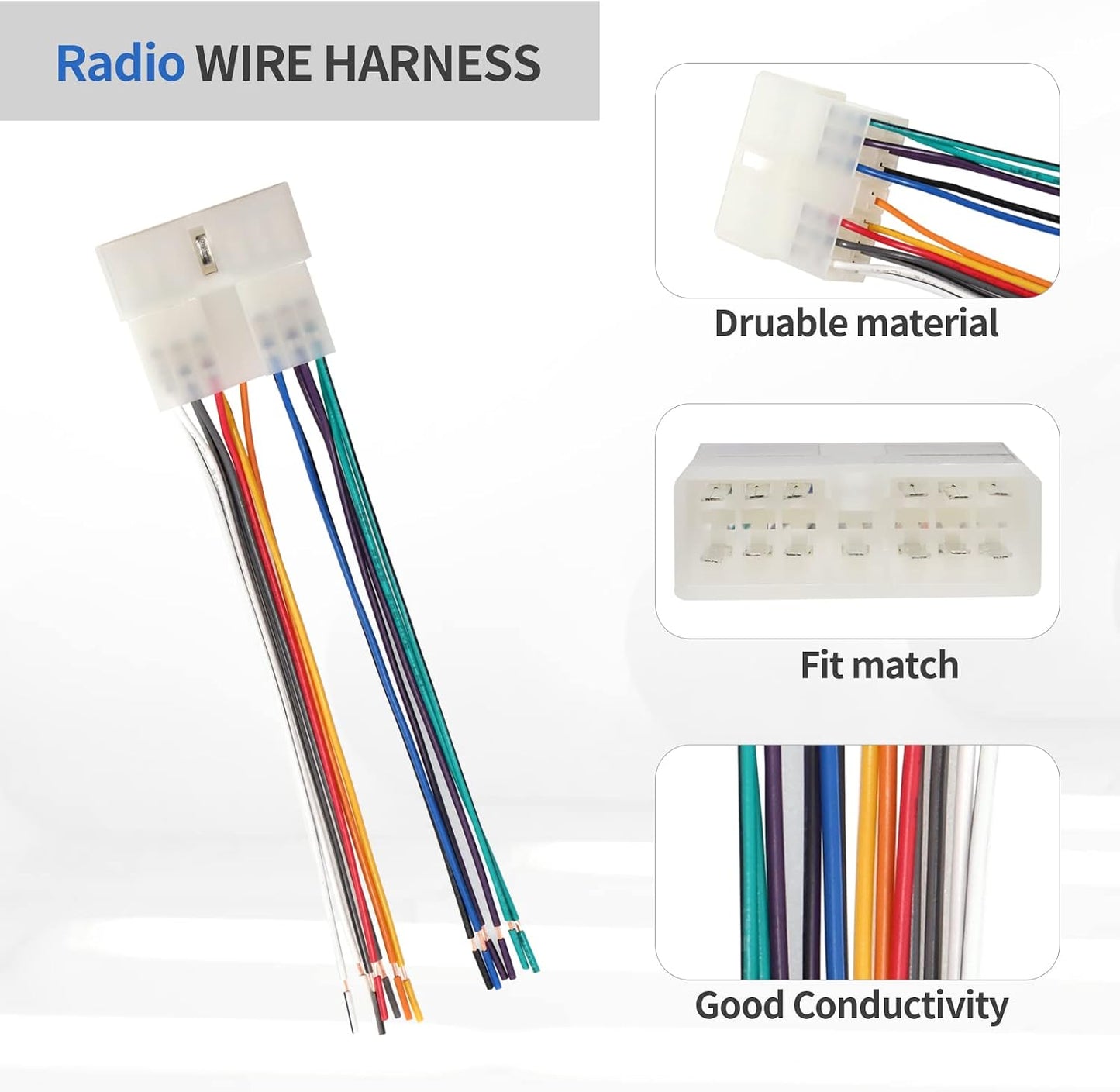 1985-1997 RED WOLF Car Radio Stereo Wiring Harness for Select Geo Metro Prizm Isuzu Trooper Install Aftermarket CD