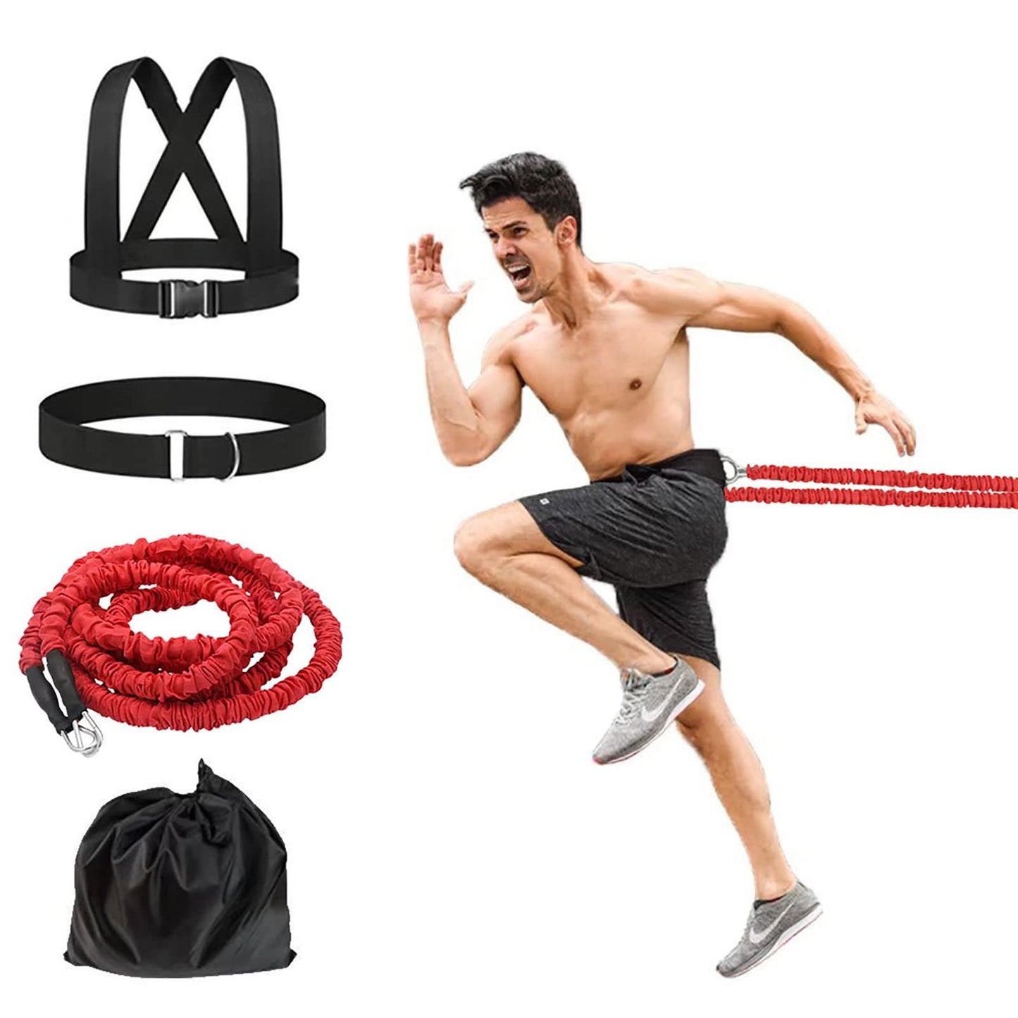 OYINDIZ Resistance Explosive Training Rope Force Improve Power, Agility, Strength Track and Field Football Basketball Volleyball Multi-Directional Fitness Equipment