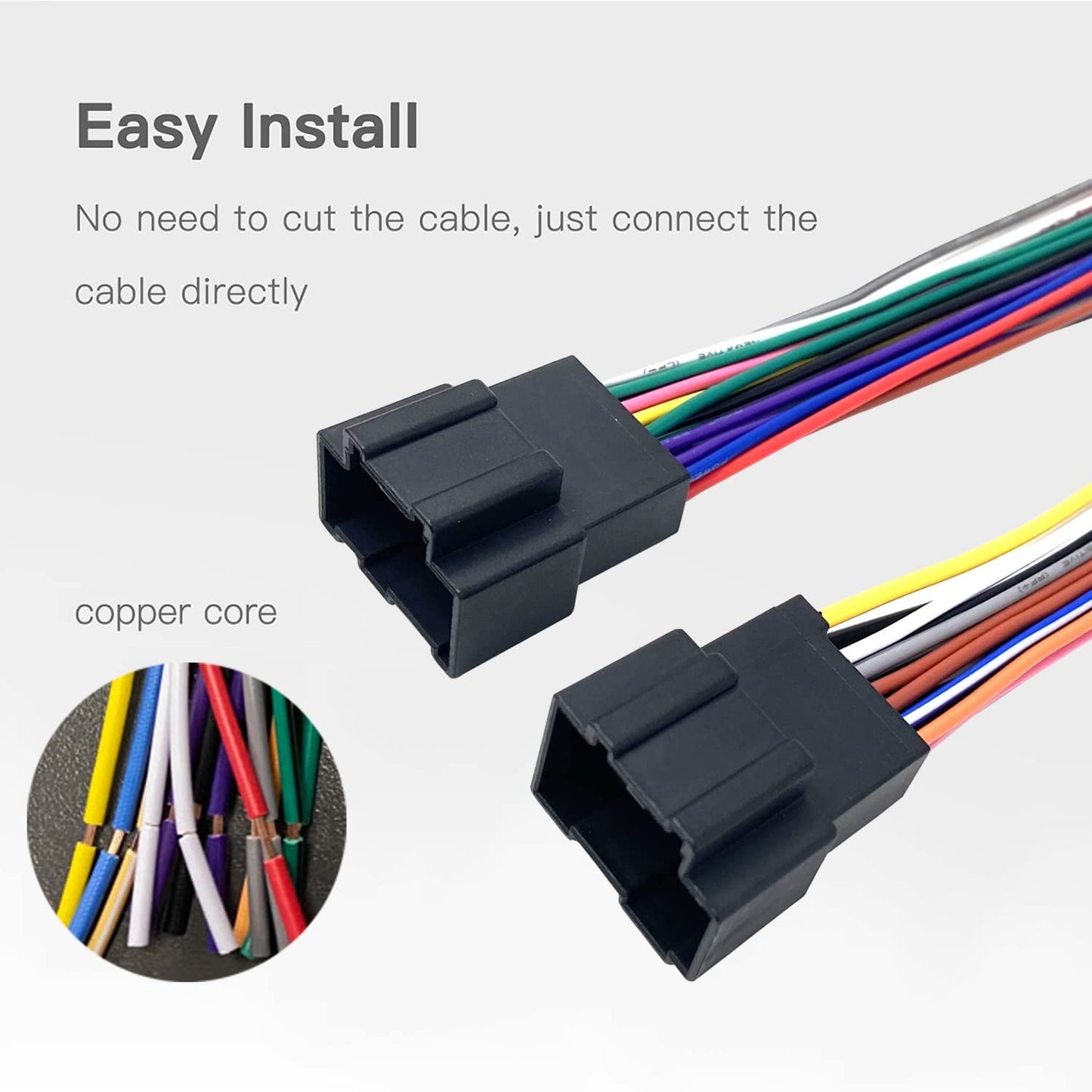 2006-2017 Radio Stereo Wiring Harness with Antenna Adapter for Chevrolet, GMC, Pontiac, Cadillac, Buick Aftermarket GM