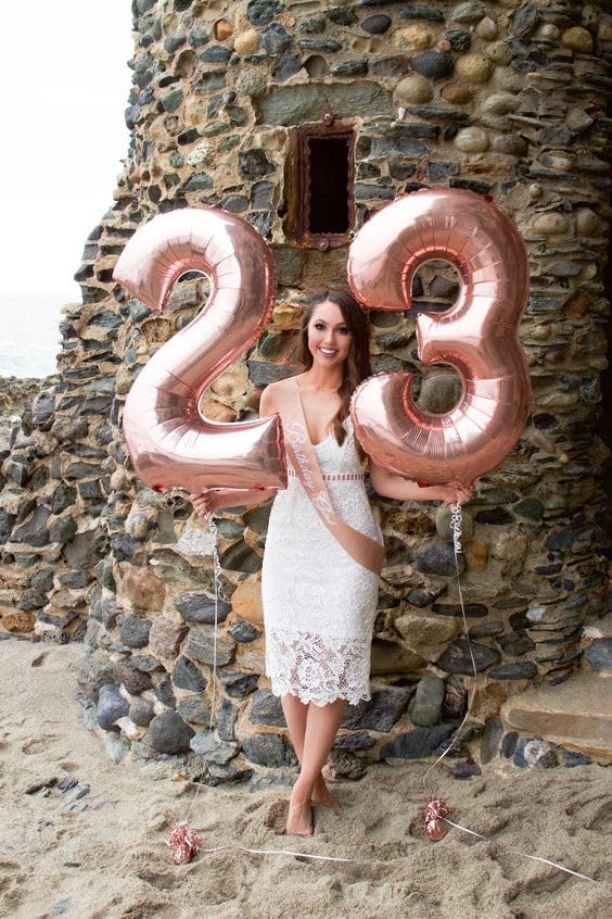 Pearl Pink Huge Number 30 Balloon - 40 Inch Birthday Decoration for 30th Anniversary Celebrations