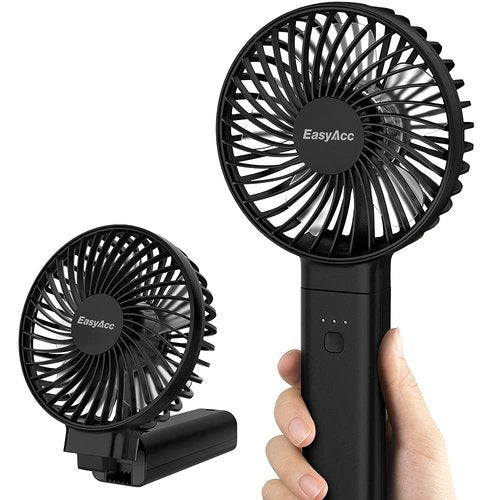 EasyAcc Personal Fans Portable Rechargeable, Washable Guard + Powerful + 180°Foldable + Professional ODM Fan + Durable, 4 Speeds Portable Cooling Fan for Travel Outdoor Office