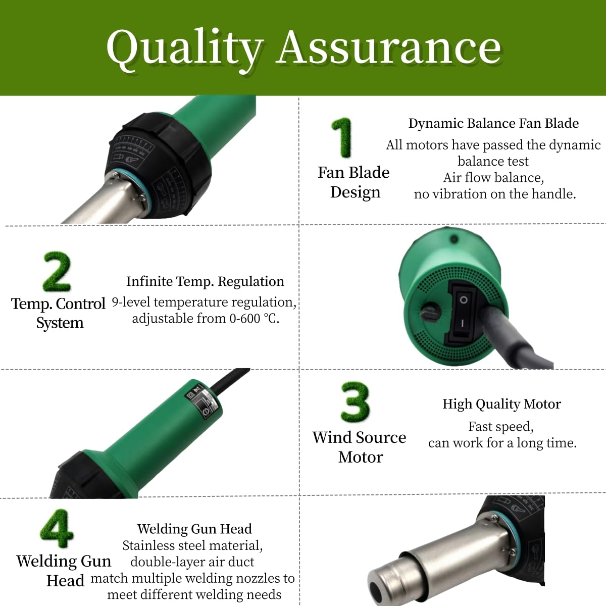 110V 1600W Plastic Welding Gun Hot Air Gun PVC Plastic Floor Welder PP Heat Gun Hot-blast Air Welding Machine (Set 1)