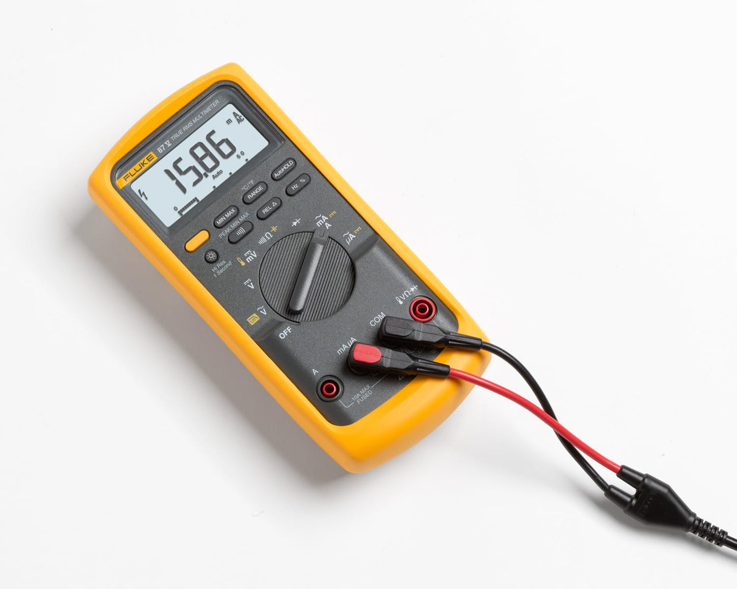 Fluke 87V Industrial Digital Multimeter, for Advanced Troubleshooting, Measures 1000 V AC/DC, Peak Min/Max, Low Pass Filter, Includes TL75 Test Leads, AC175 Alligator Clips, 80BK Temp Probe