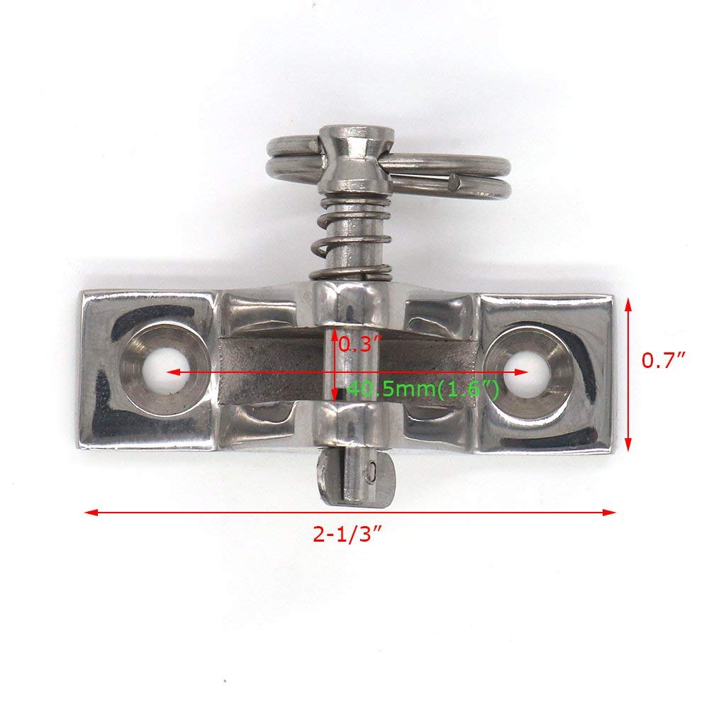 4 Pack Bimini Top Deck Hinge with Pin and Ring, 316 Stainless Steel, Free Installation Screws