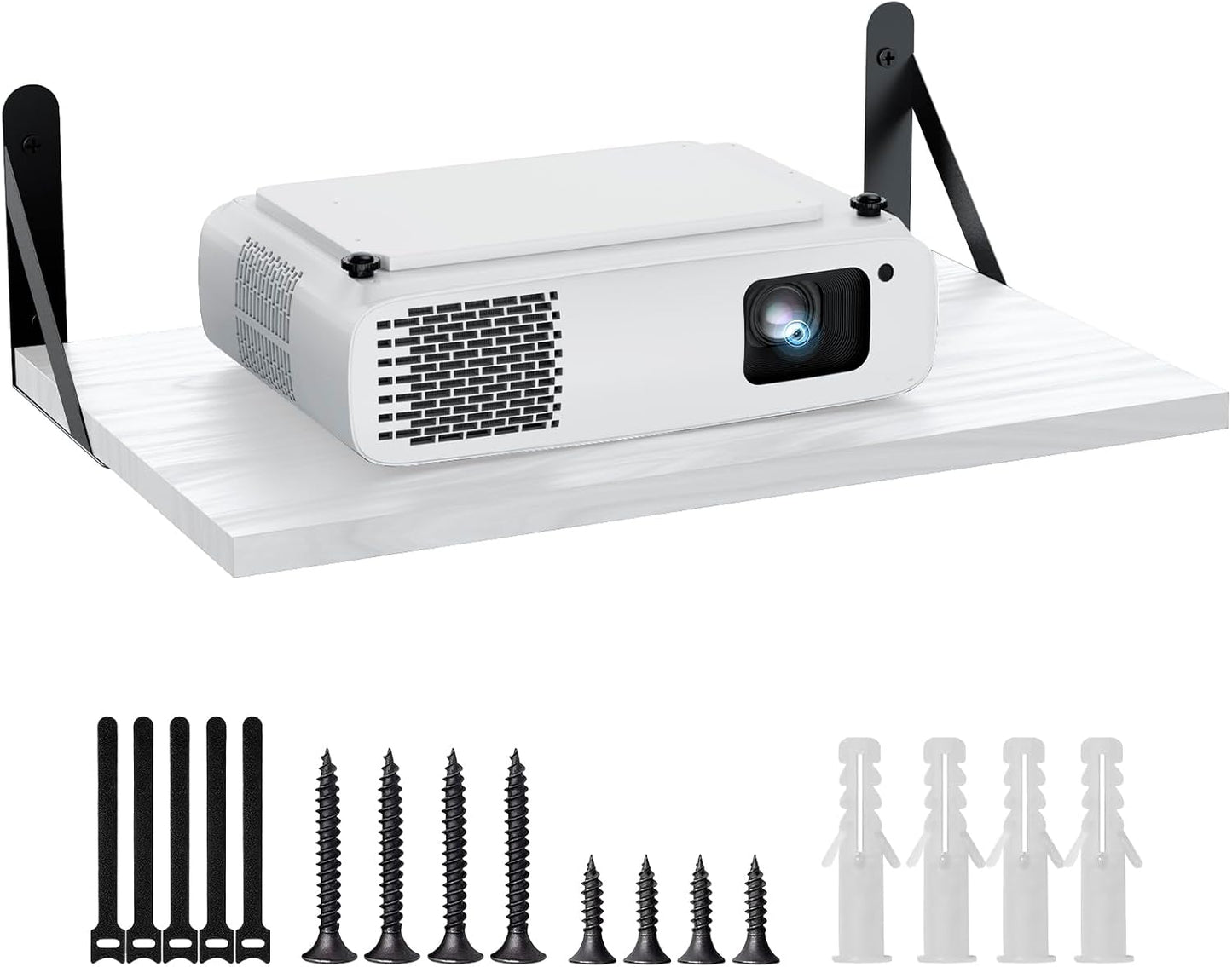 15.7" 9.8"(Lx DAWASAPAT Projector Wall Mount Shelf, Floating Projector Shelf for Wall, Router/Cable Box/Router Wall