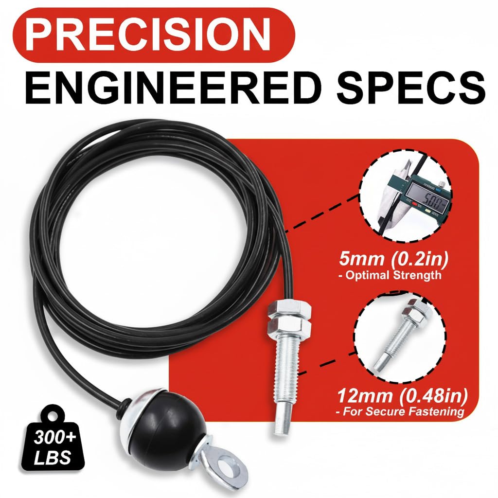 J Bryant Fitness Gym Replacement Cable Screw Bolt Cables Fitness Pulley Thick 5mm Heavy Duty Steel Wire Rope for Home Gym Cable Pulley Machine Accessories