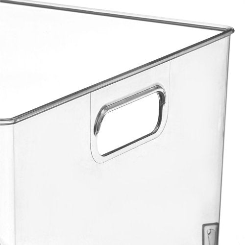 mDesign Plastic Storage Organizer Container Bin, Household Organization for Cabinet, Counter, Drawer, Cubby, and Cupboard, Holds Clothing, Linens, Toys, and Essentials, 4 Pack, Clear