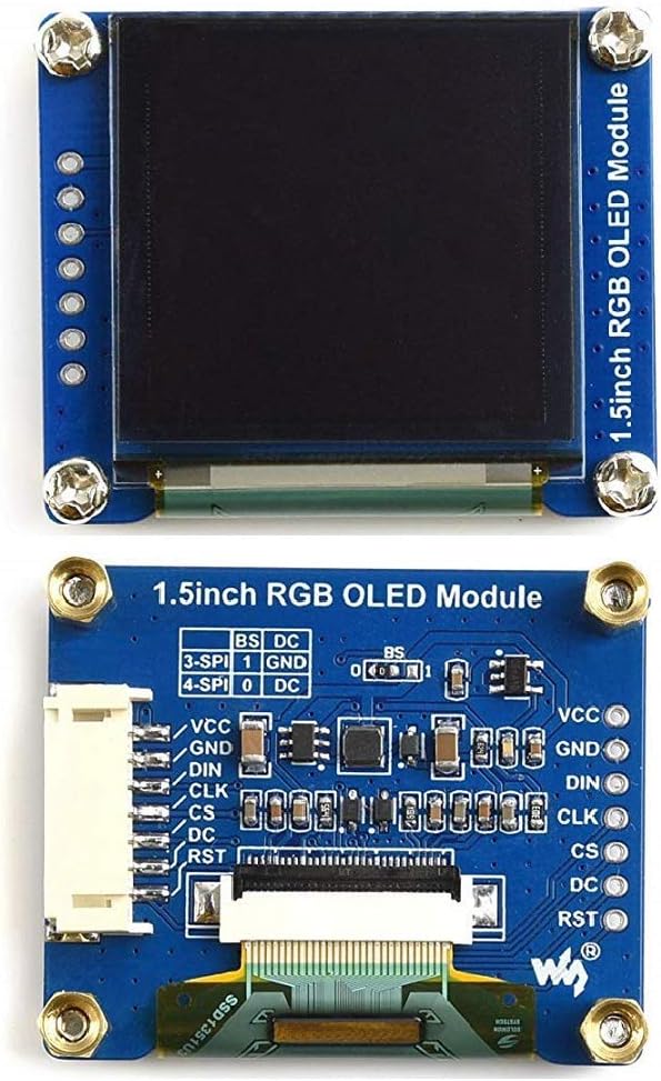1.5inch 128x128 65K STM32, waveshare RGB OLED Display Module, Pixels Displaying Colors, Support Raspberry Pi Arduino