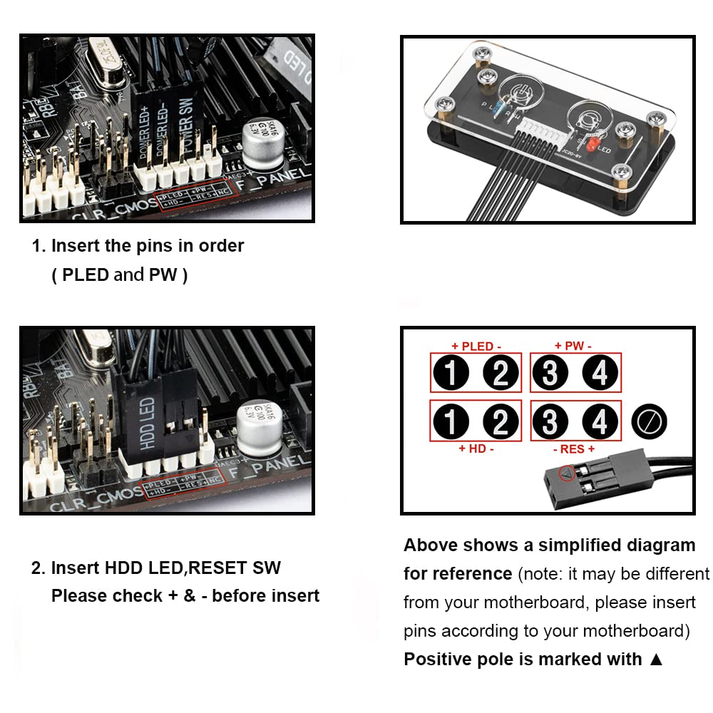External Power Button for Desktop Computers: On/Off Switch for Motherboard