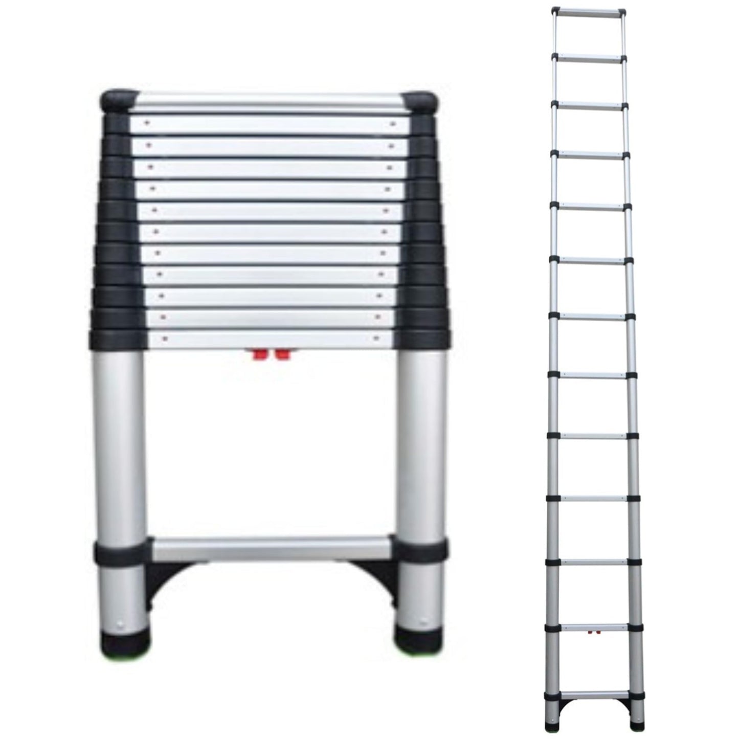 Telesteps 1600E Telescoping Extension Ladder – 12.5 ft Height, 16 ft Reach | Type 1 250 lb Rated | Lightweight Aluminum Ladder with One-Touch Retraction, Safety Locks & Pivoting Feet