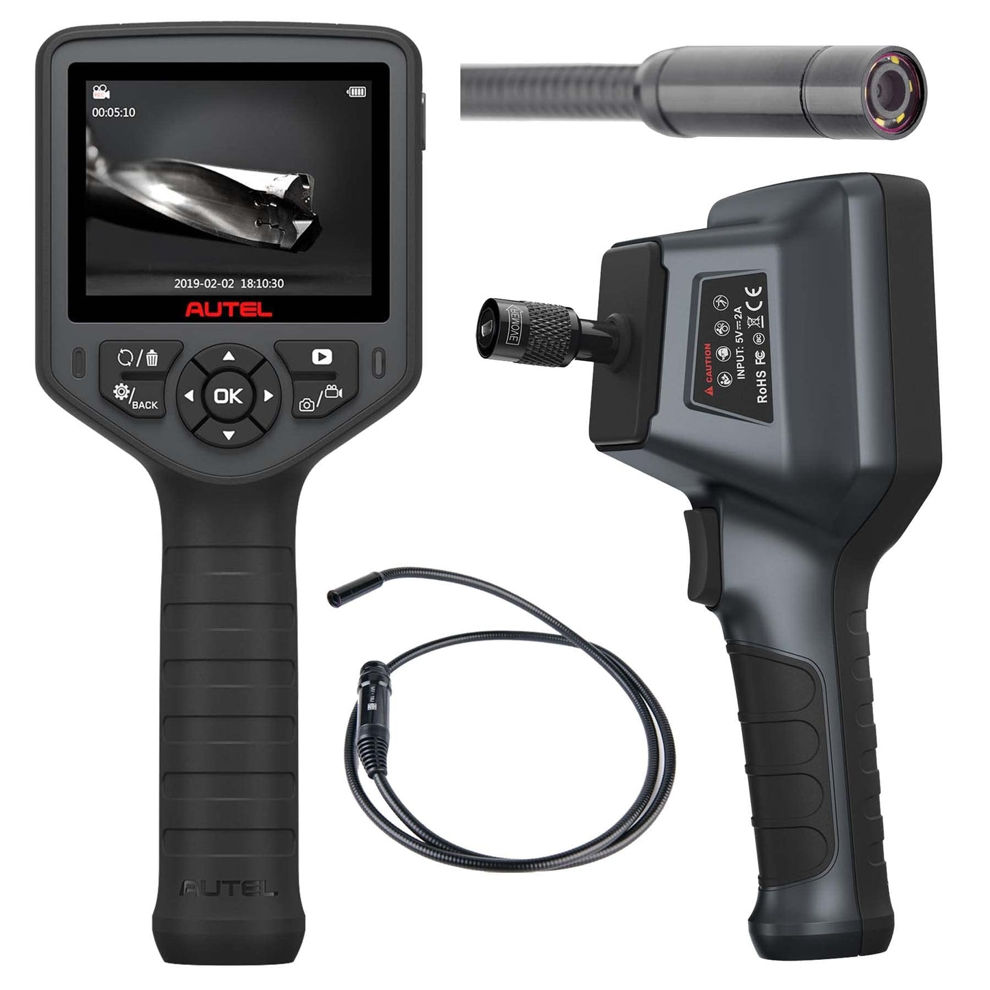 Autel MaxiVideo MV460 Digital Inspection Camera Video Scope Videoscope Endoscope 1920 * 1080 70° Field 7X Zoom LED Header Waterproof Cable Image Capture Video Recording Better MV108 MV105 MV160 MV400